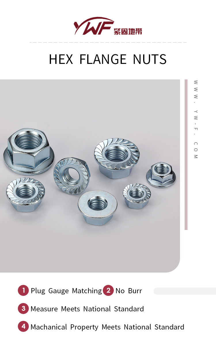ANSI B18.2.2-2015 NOVA Promoção Pesada Indústria Pesada Zinco Flanged Nozes com ombro com ombro