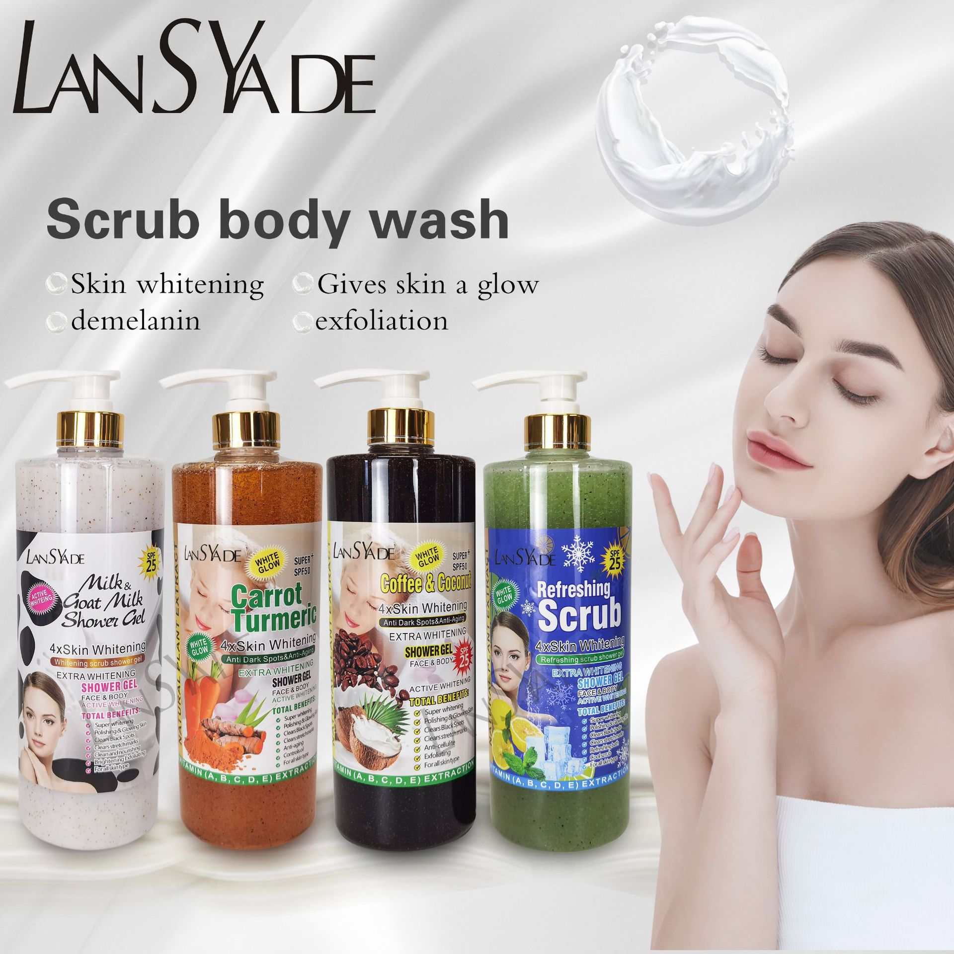 Private Label Exfoliating Deep Cleansing Natural Fragrance Body Wash Bath Gel Whitening Body Care Skin Care Products for Women from China supplier