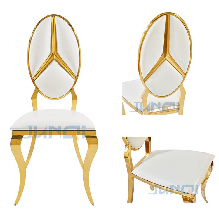 Modern luxury hotel PU wedding dining stainless steel chair