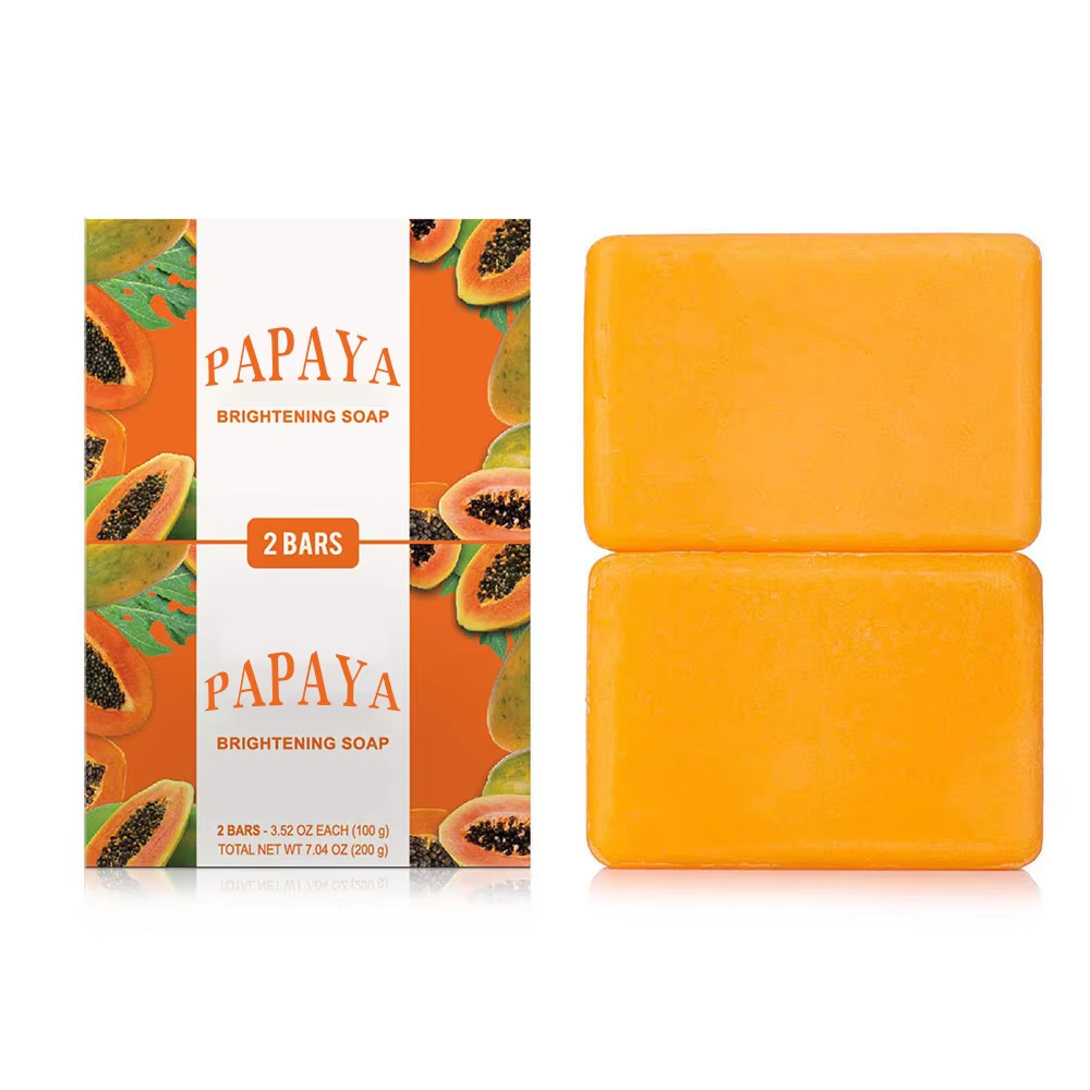 Organic Solid Papaya Soap Handmade Body Wash Bar with Natural Kojic Acid Skin Whitening & Brightening Deep Cleansing Bath Bar from China supplier
