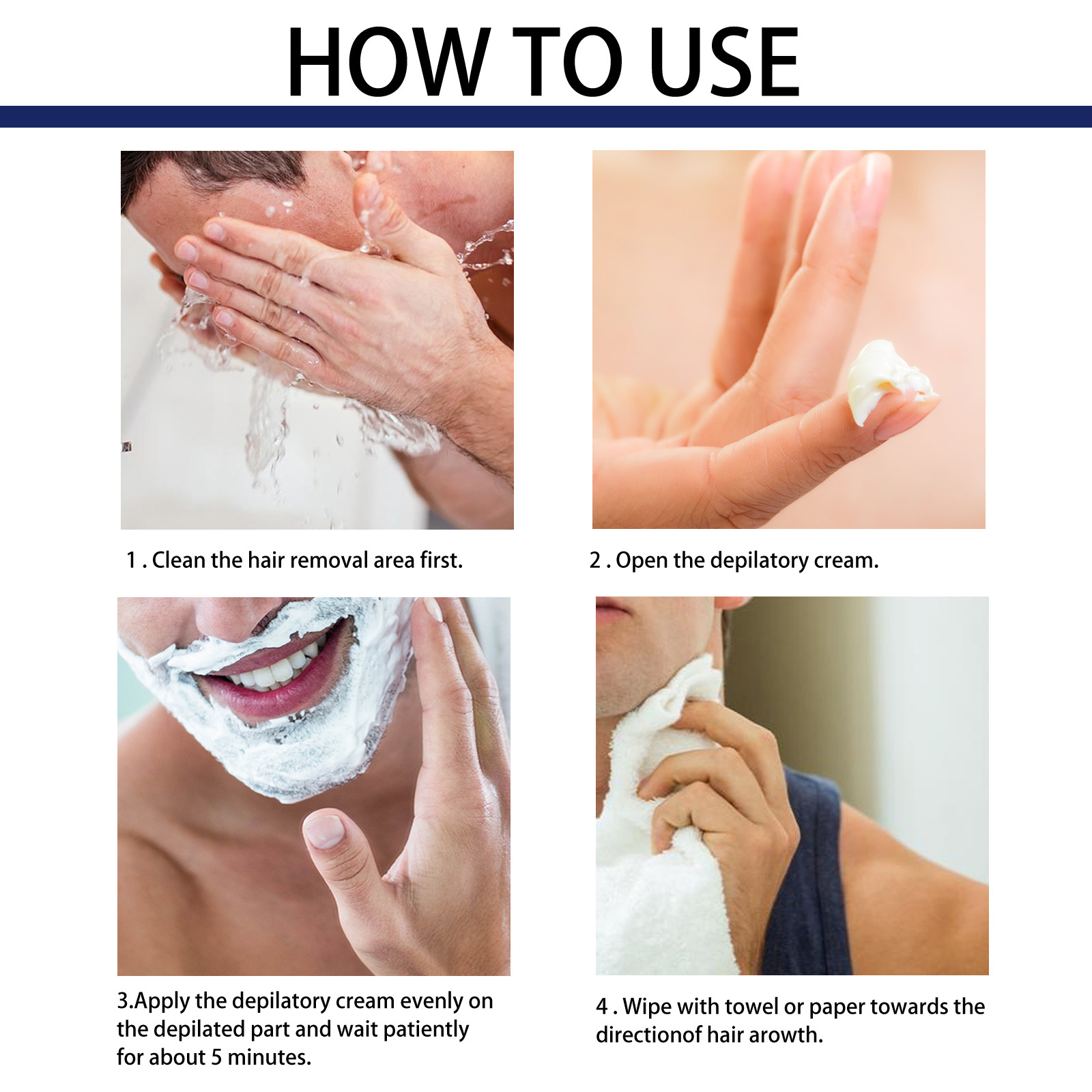 High Quality Fsat Men Beard Armpit Chest Body Fast Hair Removal Cream Gentle Hair Removal Delays Hair Growth from China supplier