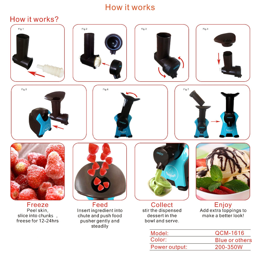 Cookjoys Wholesale 250 W GS Approved Home Fruit Sorbet Maker - Buy Cookjoys  Wholesale 250 W GS Approved Home Fruit Sorbet Maker Product on