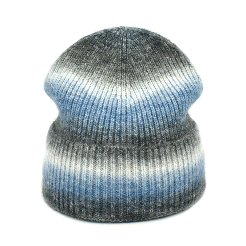 Hot sale soft winter warm tie-dye solid color knitted beanie hats from China supplier