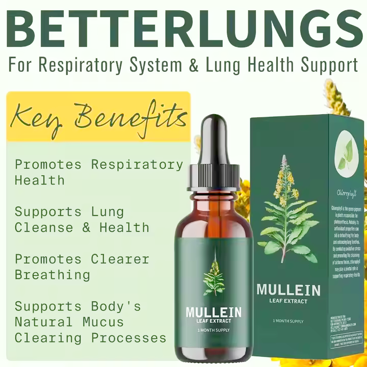 OEM Organic Mullein Leaf Extract Liquid Skin Care Serum That Helps Relieve Breathing Discomforts Promotes Respiratory Health from China supplier