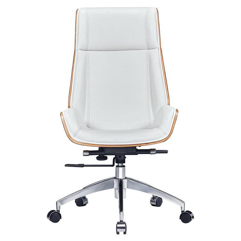 USA warehouse white color high back genuine leather office chair