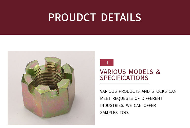 DIN935-1 China Support Customization Service Zinc Plated Castle Nuts