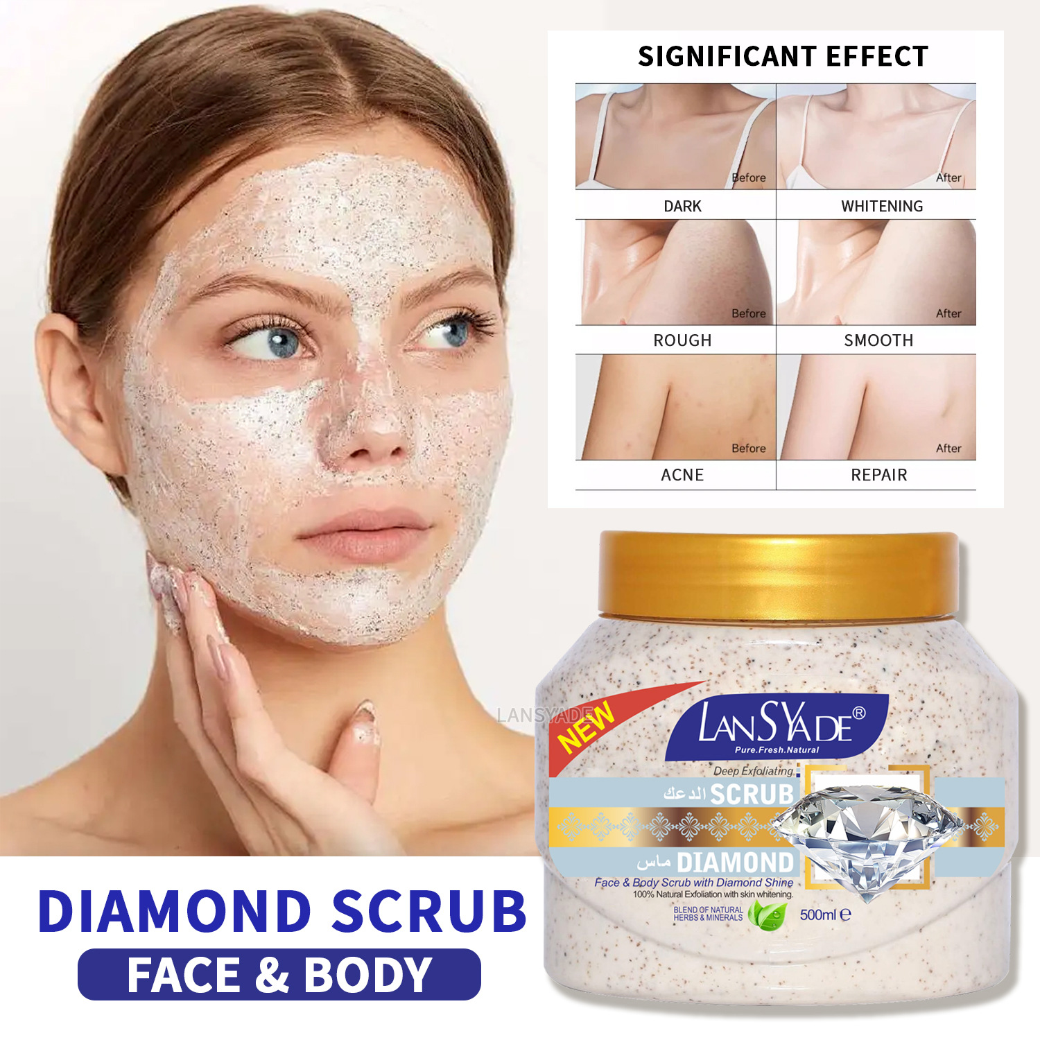 OEM Logo Super Whitening Brightening Body Scrub Anti Dark Spots Skincare Deep Exfoliating Scrub Beauty Products for Women from China supplier