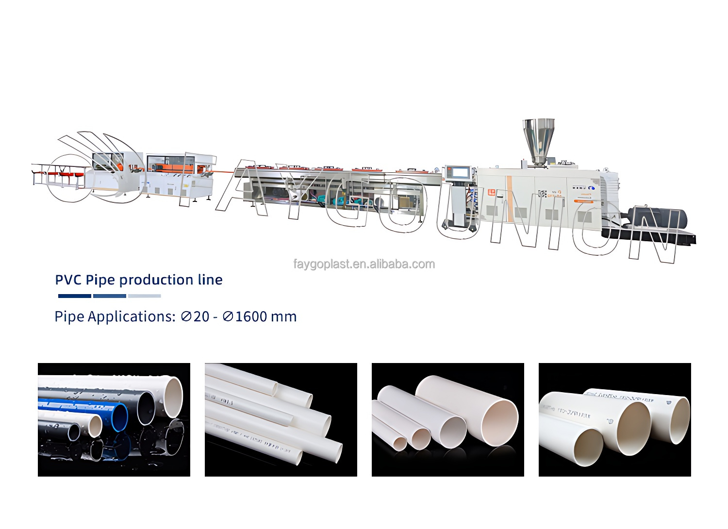 Faygo Union PVC Twin Screw  Plastic Extruder Machine from China supplier