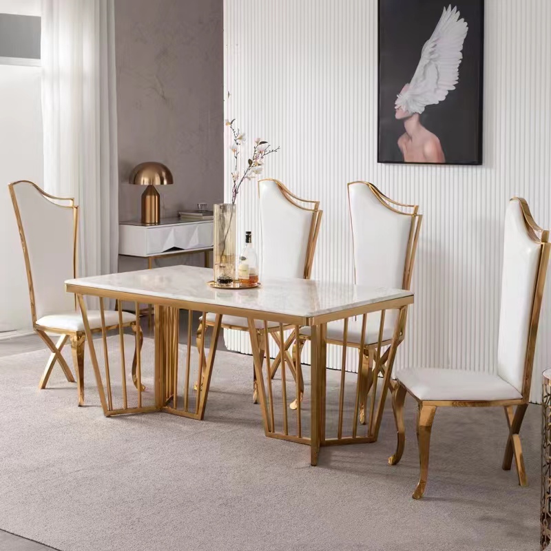 Steel wedding leather fabric velvet hotel stainless steel gold dinning chair