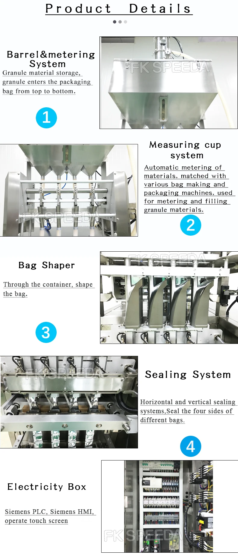 FK-K3 Multi Lanes Coffee Bean/grain/rice Packing And Filling Automatic Packing Machine For Granule from China supplier