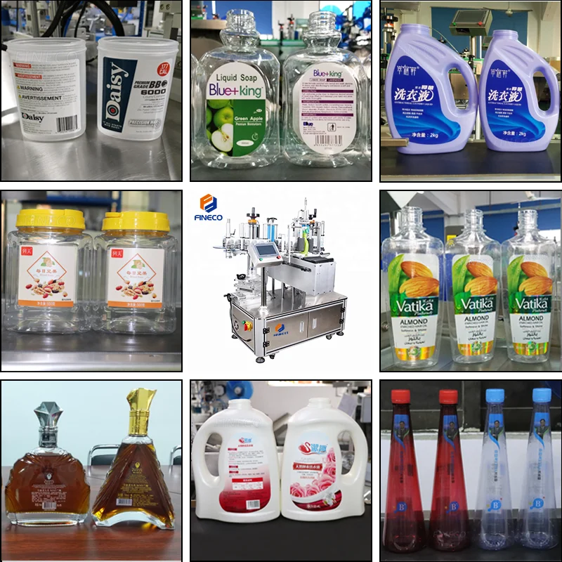 FK909 Efficient double sided label Self-Adhesive Flat Container two sided bottle Front & Back Two sides labeling machine from China supplier