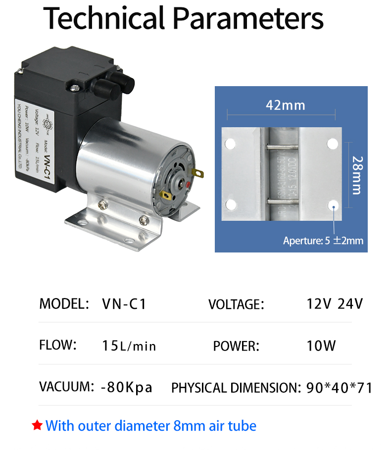 12V/24V 15L/min Small Membrane DC Diaphragm Vacuum Pump Compressor Membrane Pump Head For Medical Equipment Or Blood Pressure from China supplier