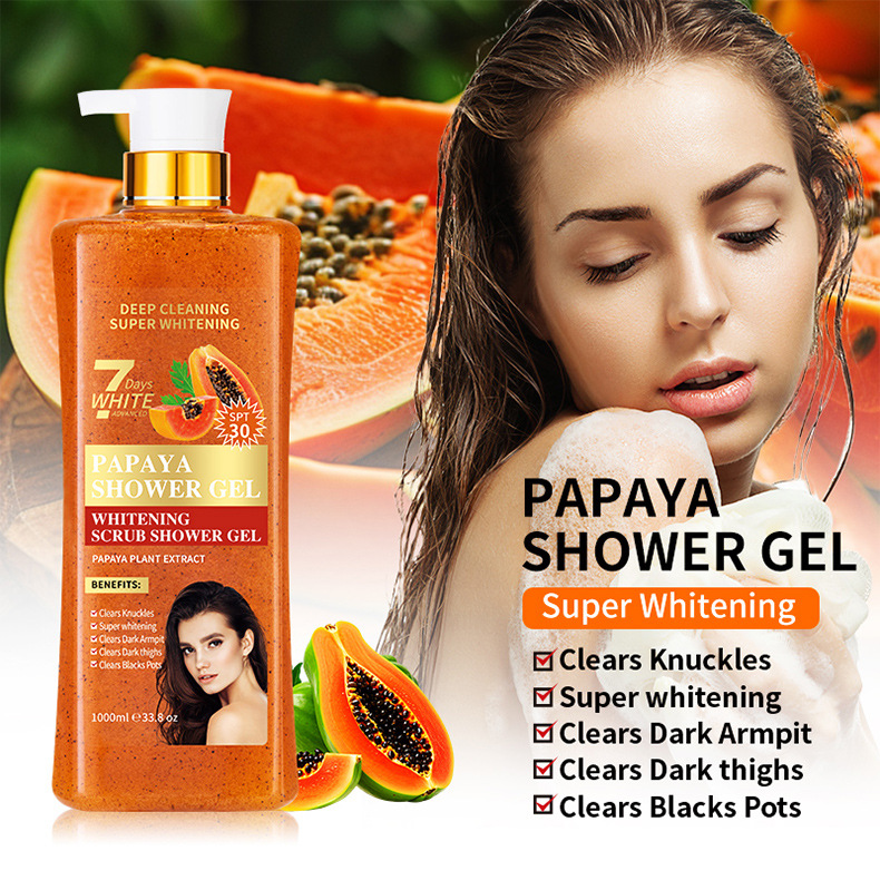 Original Papaya Scrub 1000ml Body Wash Long Lasting Fragrance Exfoliating Moisturizing Cross-border Turmeric Shower Gel from China supplier