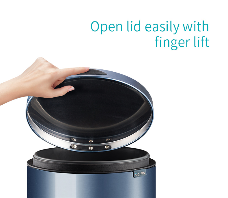 Stainless steel waste bin round 12L foot pedal garbage bin