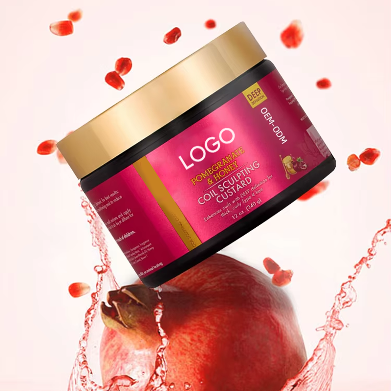 Private Logo Pomegranate Honey Curl Cream Keratin Infused Moisturizing Hair Shampoo for Adults Hair Treatment Gel Oil Curly Hair from China supplier