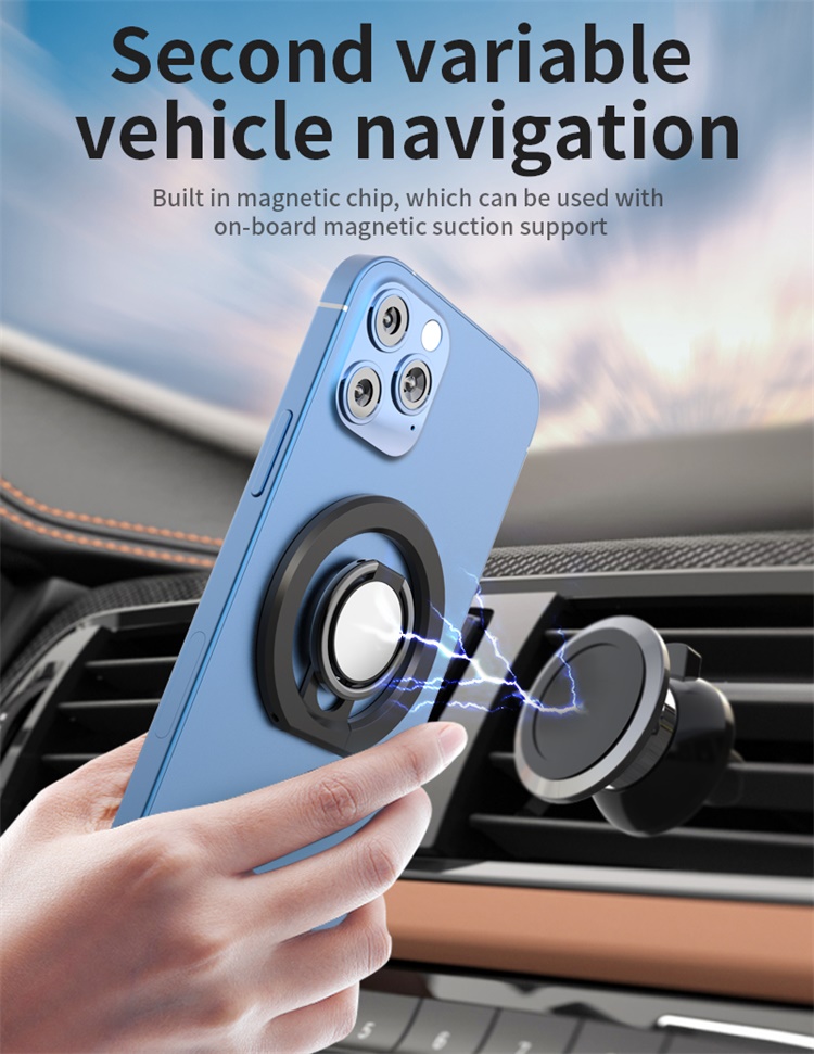 For MagSafe Magnetic Ring Phone Holder for iPhone 360 Degree Rotating Foldable Magnet Cell Phone Grip Kickstand from China supplier