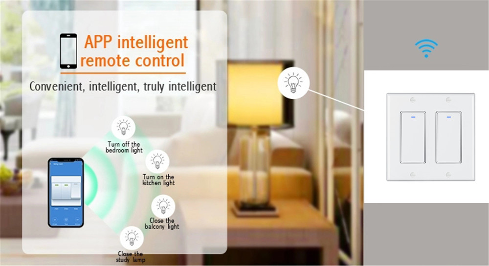 US Remote Control Interruptor Wifi Light Switch Interruptor Wifi Inteligente Light Switch Electric Smart Switch Google Home from China supplier