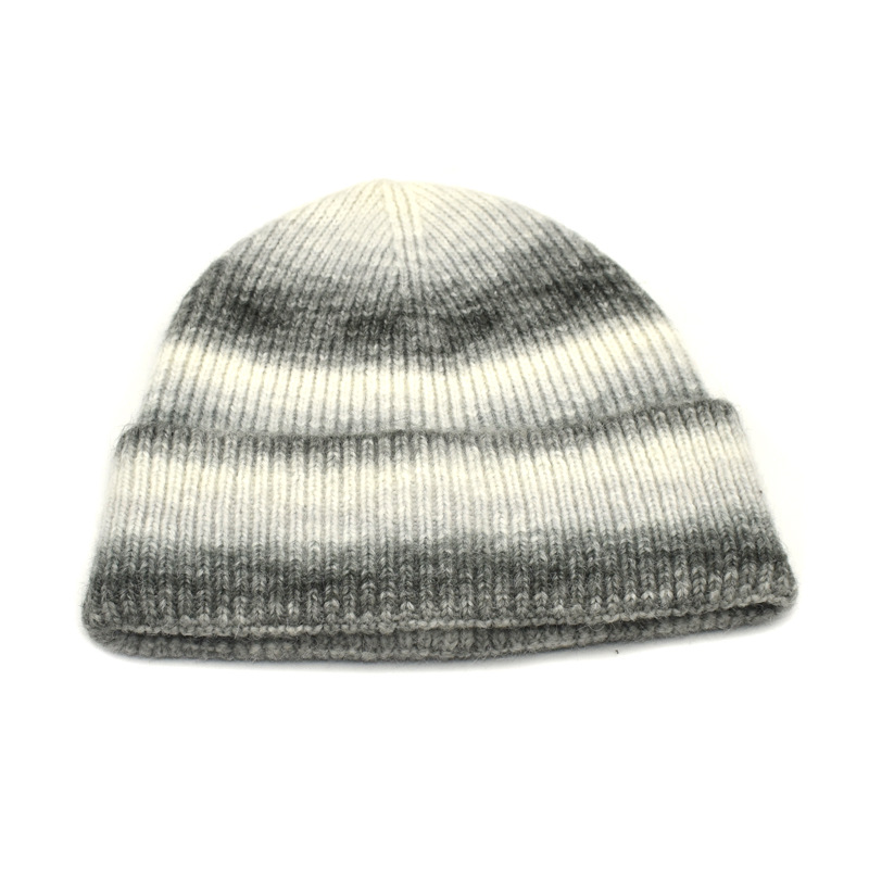 Hot sale soft winter warm tie-dye solid color knitted beanie hats from China supplier