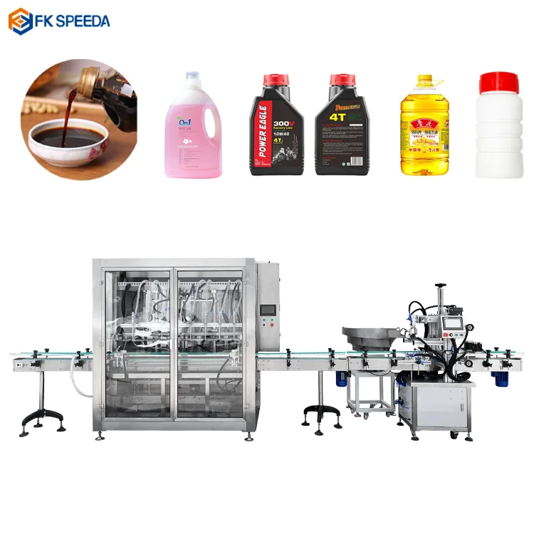 FK-SPEEDA small 4 heads 500ml servo piston pump fully automatic honey filling machine from China supplier