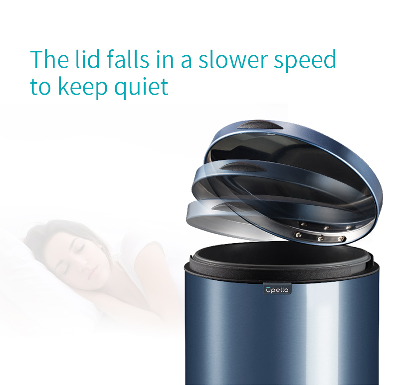 Stainless steel waste bin round 12L foot pedal garbage bin