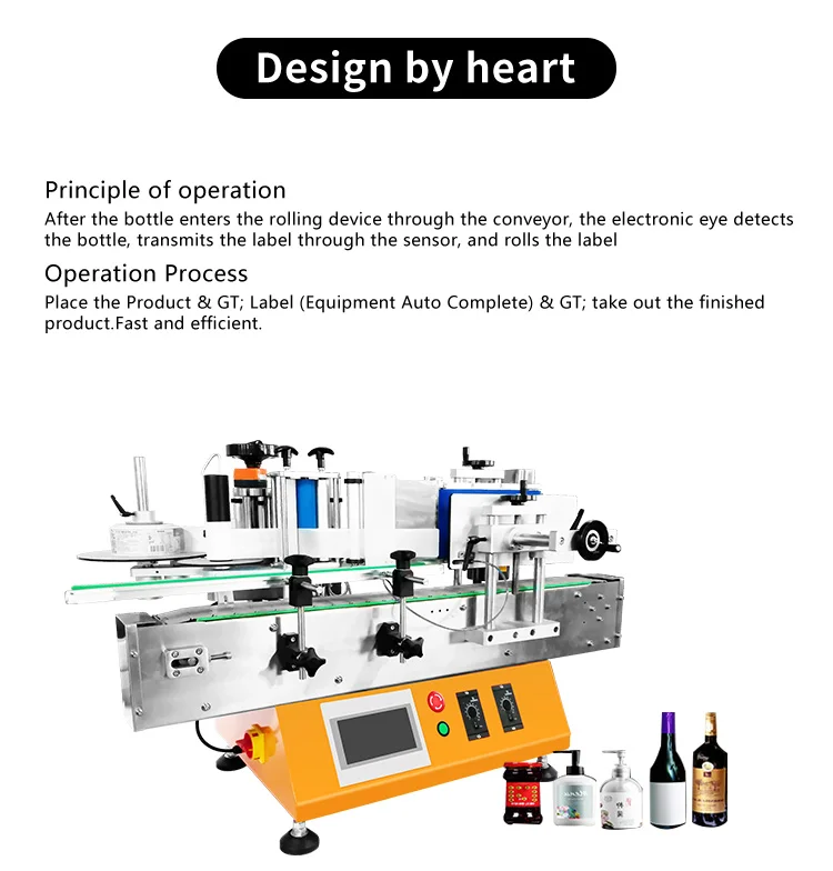 FK606 Factory Make Small Semi Automatic Desktop Round Jar Wine Beer Whisky Glass Bottle Sticker Labeling Machines With Printer from China supplier