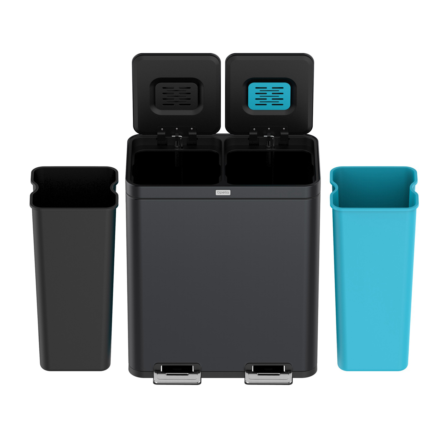 2 Part Rubbish Bin Waste And Recycle Bin Trash Can Dual Compartment