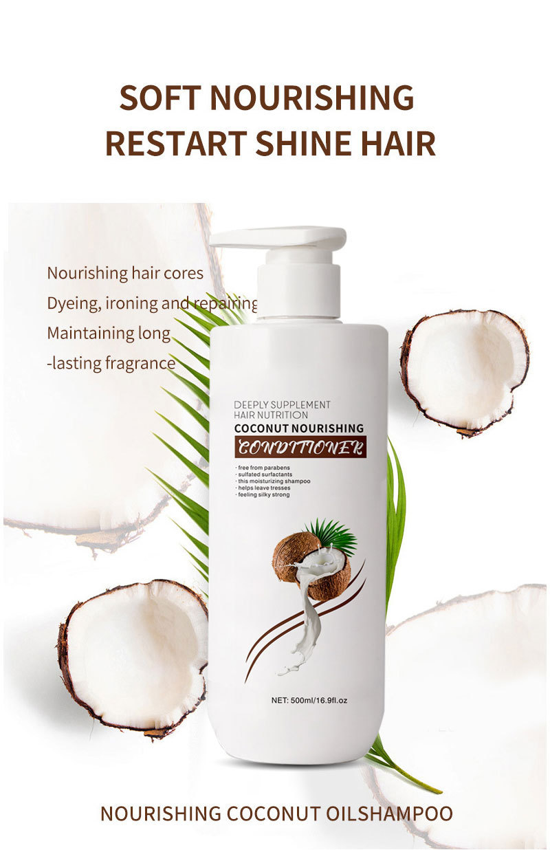 Private Label Coconut Oil Shampoo Conditioner Set Moisturizing Anti-Dandruff Organic Anti Hair Loss Beauty Women Products from China supplier
