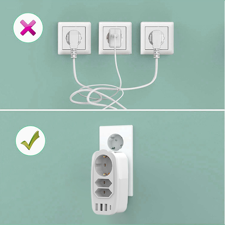 Smart power socket surge power strip battery powered plug socket for EU ...