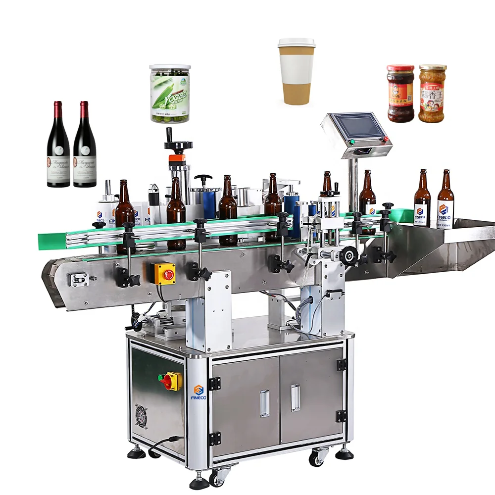 FK911 double Two side labeling machine 5 liter automatic sticker portable labeling machine for square bottles from China supplier