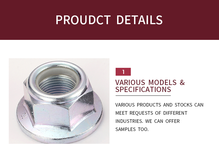 ISO7043 Bulk Wholesale Customized Hex Flange Nylon Nut