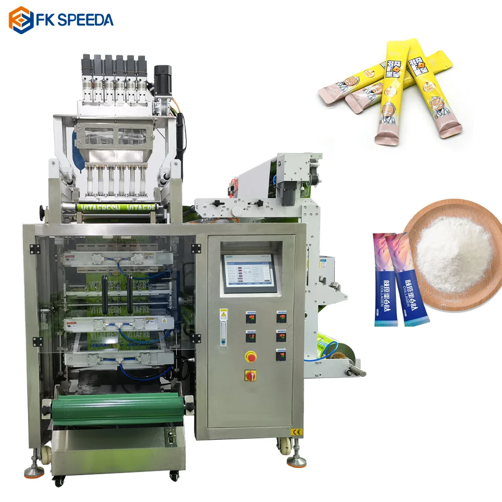 Multi-function 6/8/10/12 Small Pouch Turmeric Coffee Powder Multi Line Sachet Packing Machine from China supplier