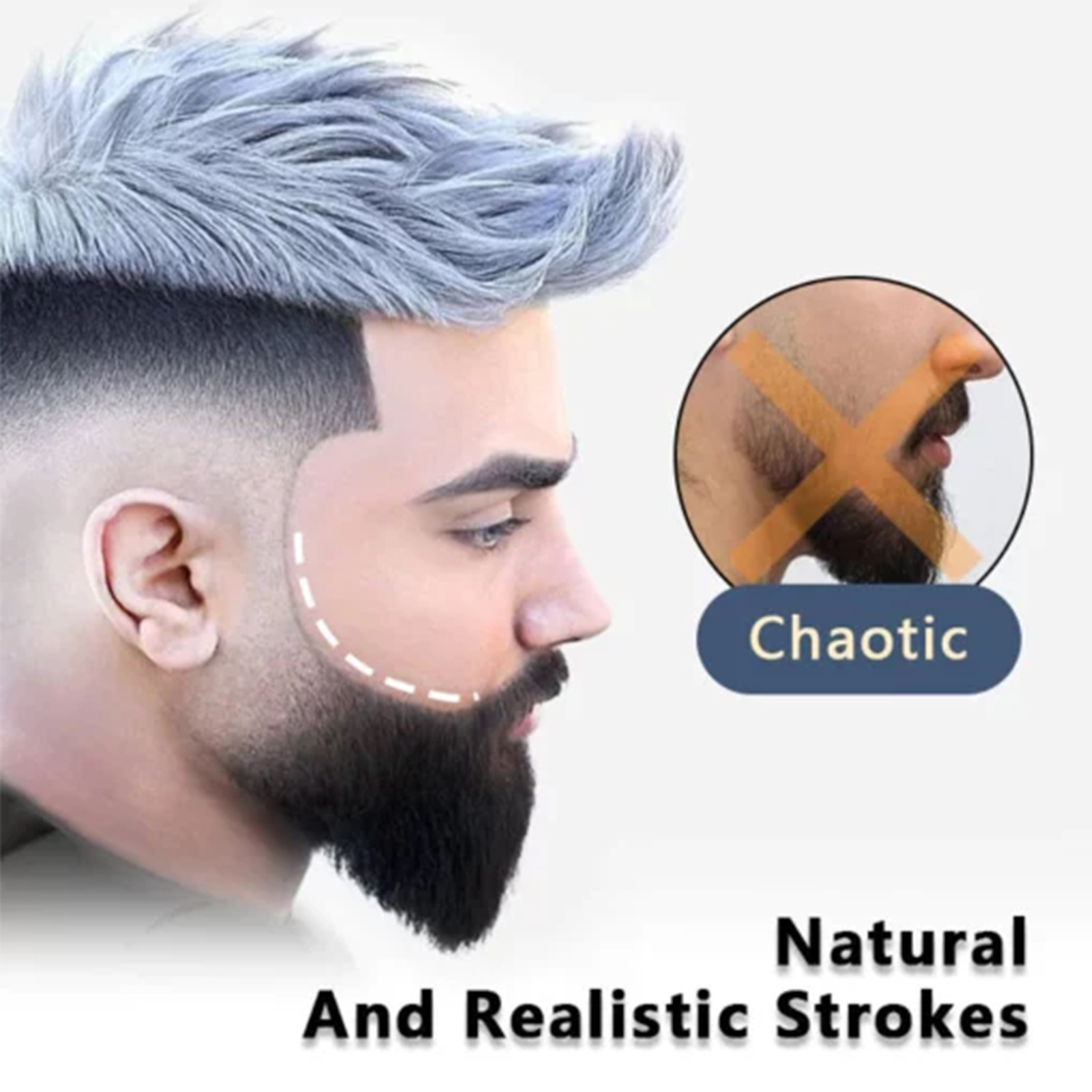 Natural Black Beard Pencil Filler for Men Filling Powder Dark Brown Black Beard and Eyebrow Filler Pen from China supplier