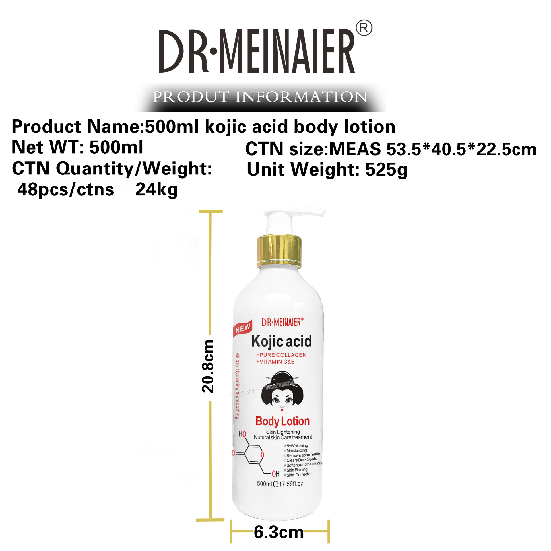 Private Logo Kojic Acid Body Whitening Lotion Moisturizing Anti Aging Face Lotion Nourishing Brightening Body Milk Products from China supplier