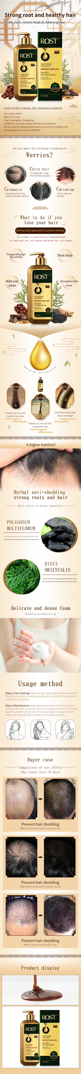 Custom Logo Herbal Anti-hair Loss 100% Natural Ginger Extract Hair Loss Prevention Oil Control Shampoo Hair Product from China supplier