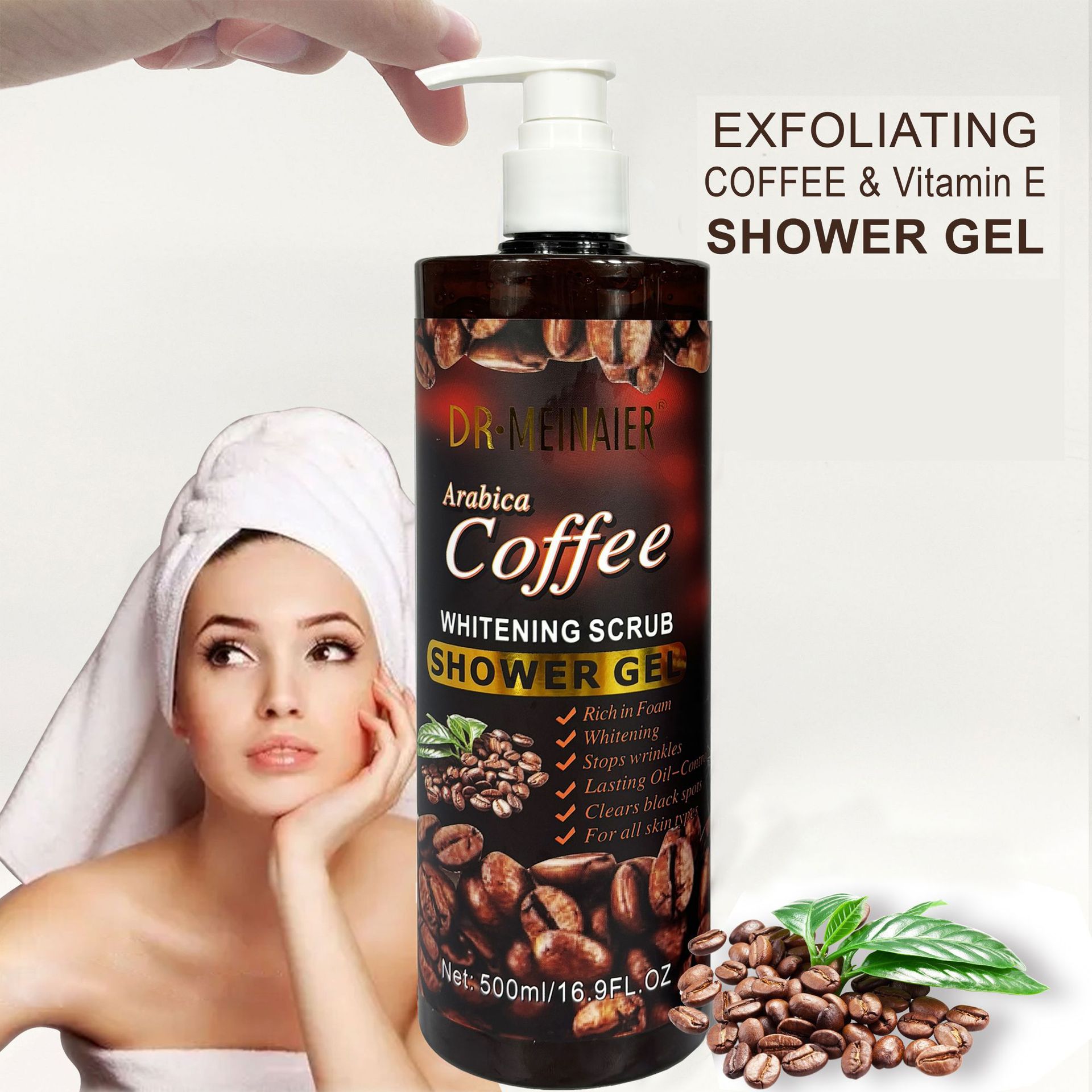 Private Logo Coffee Body Wash Gentle Exfoliating Scrub Deep Cleansing Refreshing Bubble Natural Moisturizing Brightening Skin from China supplier
