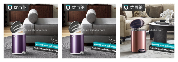 Metal trash can for kitchen/restaurant/hotel room/living room